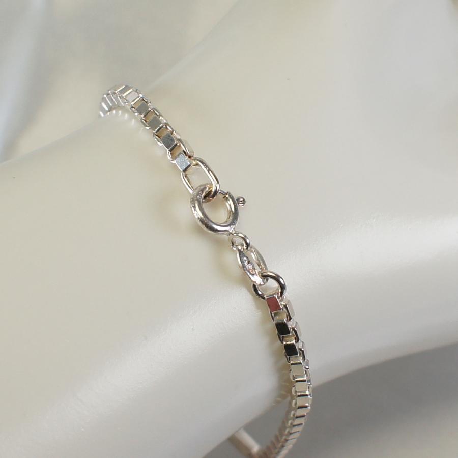 ブレスレット 185mm×2.6mm シルバー925 イタリア製 プレート
