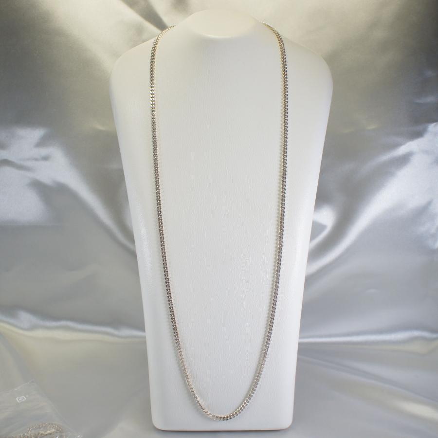 ネックレス ロング シルバー925 700mm チェーン スペイン製 喜平 B 2面