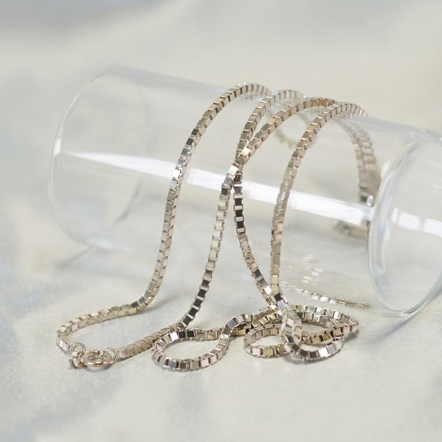 ネックレス シルバー925 700mm ベネチアン織 スペイン製 700mm×1.8mm×1.8mm メンズ レディース ベネチアンチェーン SILVER925 70cmの画像