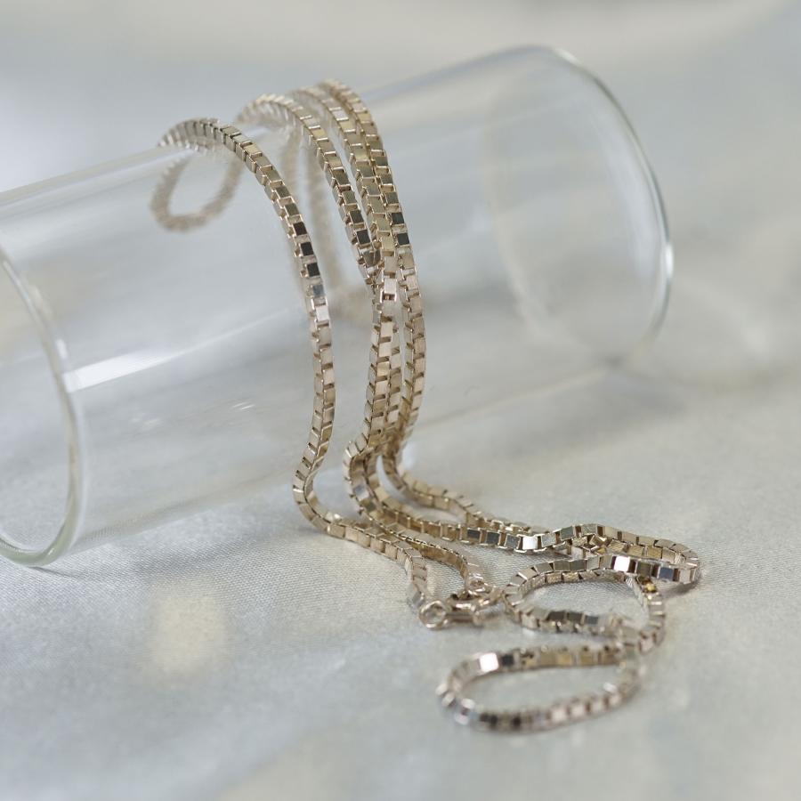 ネックレス シルバー925 700mm ベネチアン織 スペイン製 700mm×1.8mm×1.8mm メンズ レディース ベネチアンチェーン SILVER925 70cmの画像