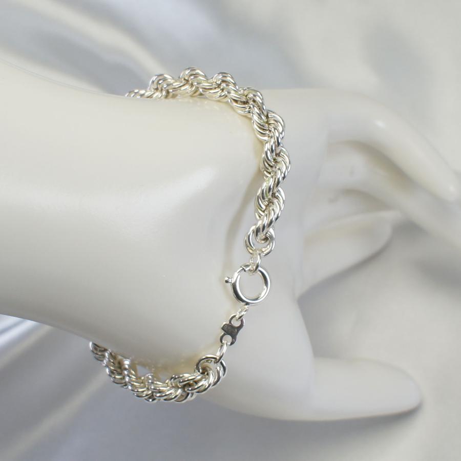 ブレスレット 190mm×6.2mm フレンチロープチェーン シルバー925