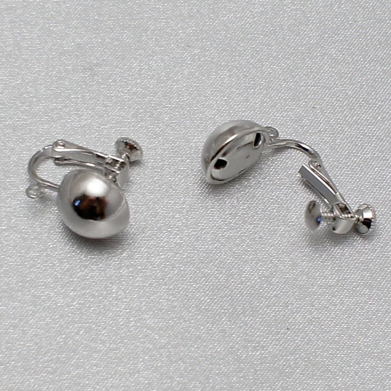 ネジばねクリップ 12mm イヤリング シルバー（1対） カン付き 金具 DIY 