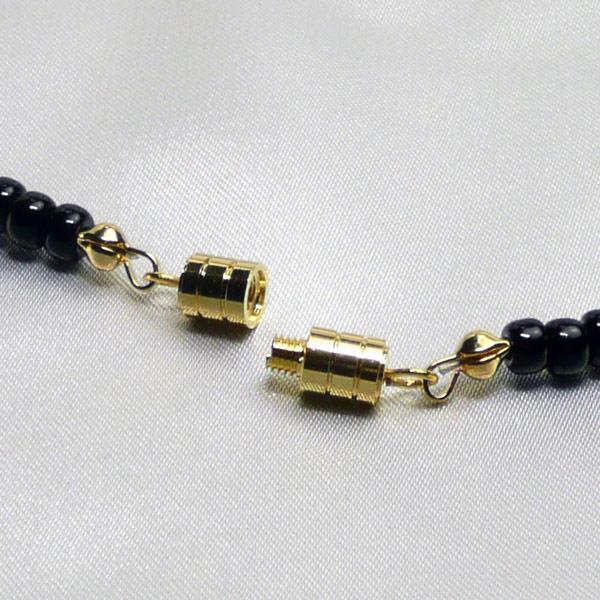 ネックレス ロング ベネチアングラス イタリア製 大粒 黒 金茶入り ベネチアンガラス_5