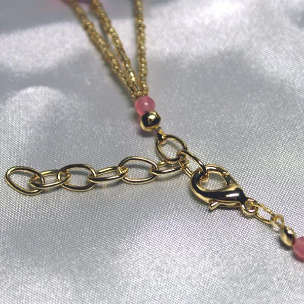 ネックレス ロング ベネチアングラス イタリア製 エリカ 紫と金 3連 
