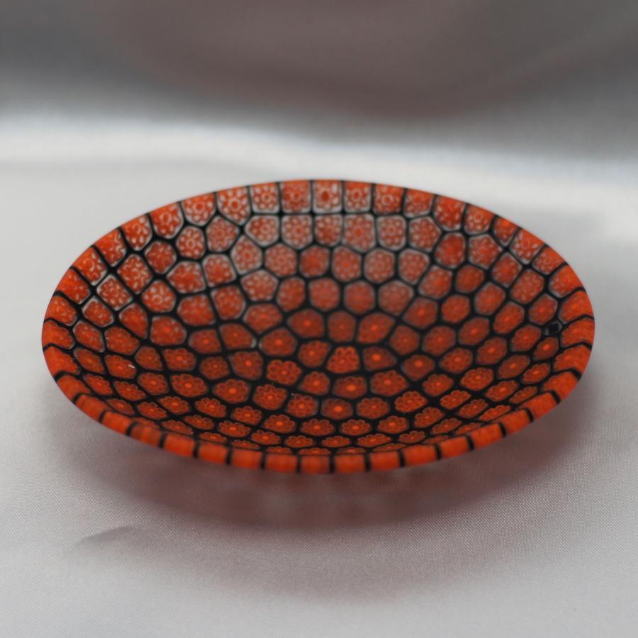 ベネチアングラス 皿 小 楕円 105mm×75mm オーバル ミルフィオーリ