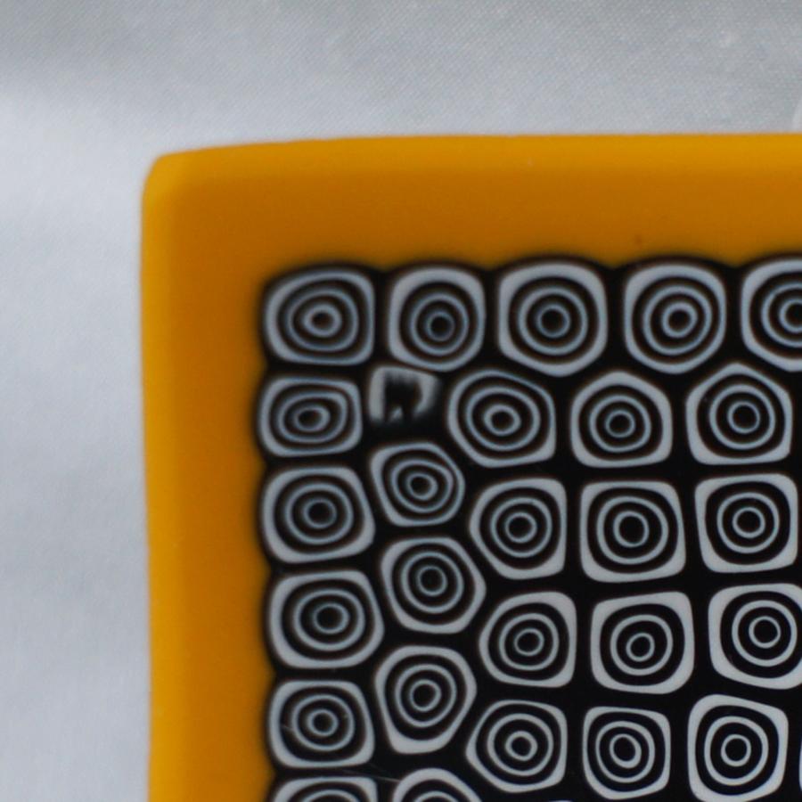 ベネチアングラス 角皿 小 約83mm×83mm×高さ22〜35mm ミルフィオーリ