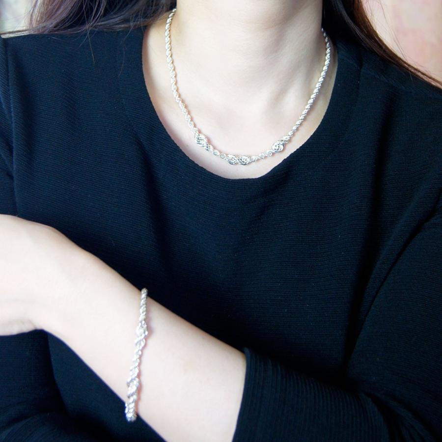 シルバー ネックレス ブレスレット セット スペイン製 フレンチロープ 