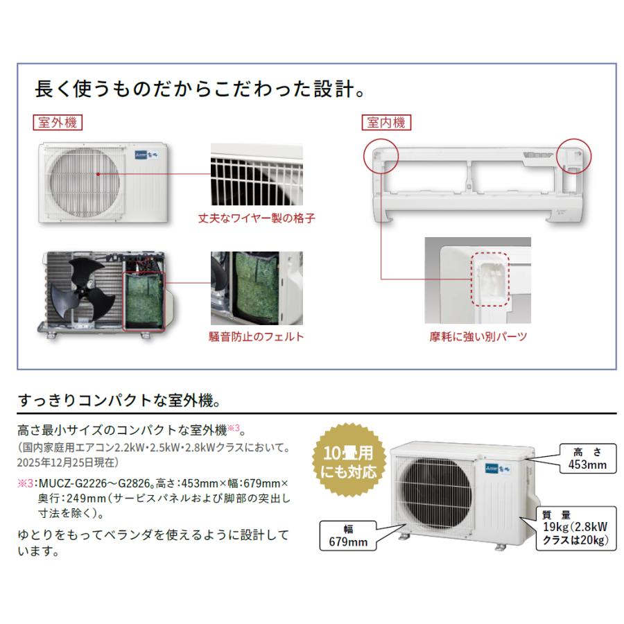 霧ヶ峰 当日発送 MSZ-GV2826-W 三菱電機 2026モデル ルームエアコン GV