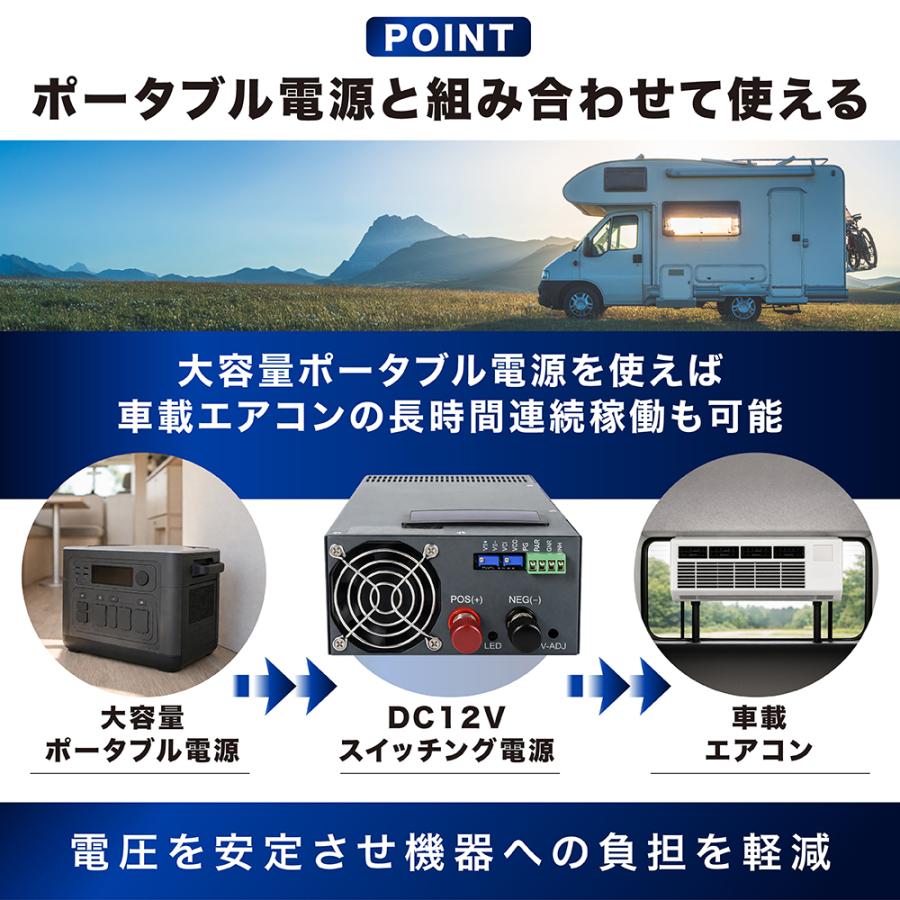 スイッチング電源 DC12V 2000W 130A AC100V DC12V変換 車載エアコンの画像