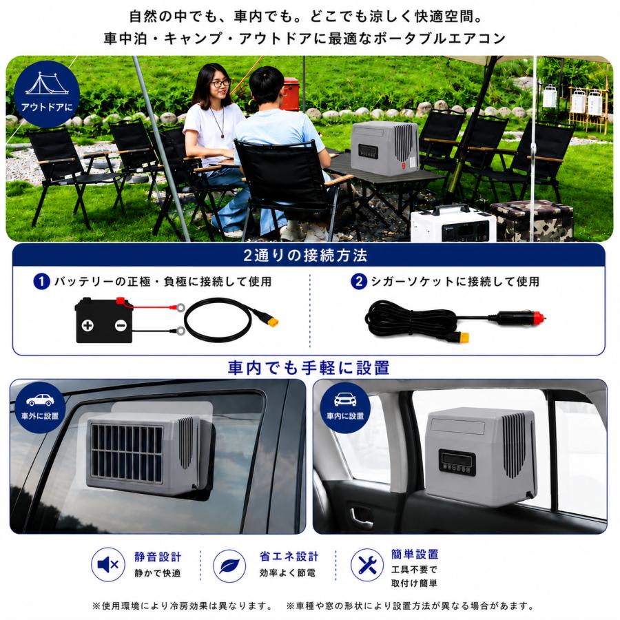 12V 24V ポータブルクーラー 車窓かけクーラー 窓に引っ掛ける 窓に
