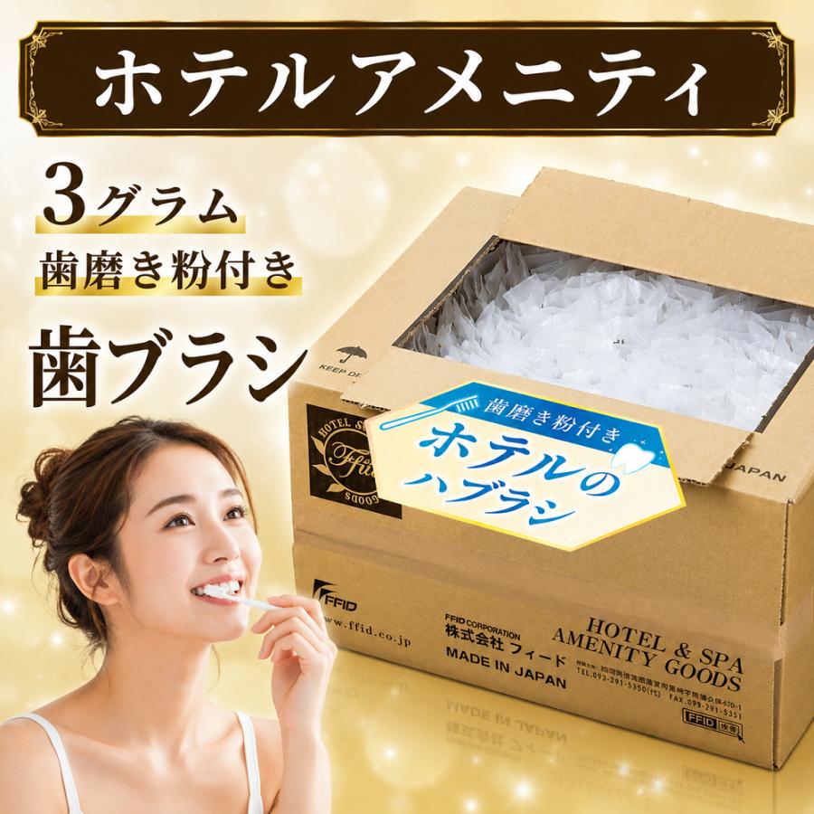 ハミガキ粉 チューブ 3g ホテル歯ブラシ 350本 業務用 ハブラシ