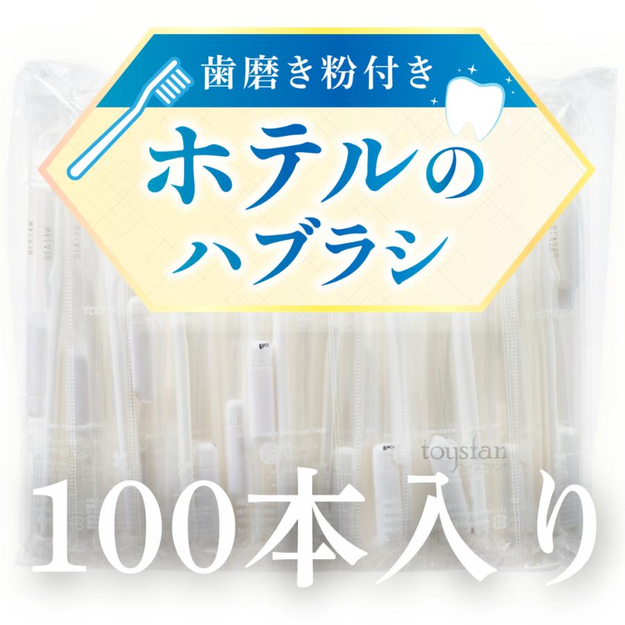 ハミガキ粉 チューブ 3g ホテル歯ブラシ 100本 小分け ハブラシ