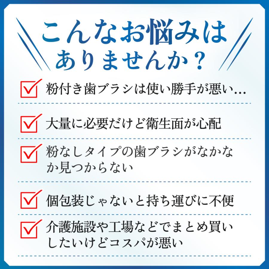 使い捨て歯ブラシ 業務用 粉なし 100本 素ハブラシ 個包装