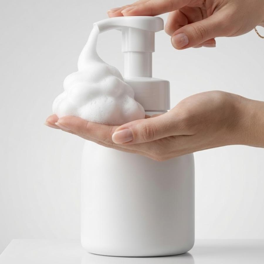 容器 泡立て ポンプ ボトル500ml 白 泡立ちソープ ディスペンサー 液体
