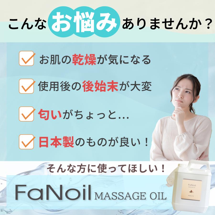 水溶性オイル ボディマッサージ FaNoil スタンダード 5L×4本 業務用 ノイル ノンオイ 女性用 男性用 レディース メンズ エステ 無香料の画像