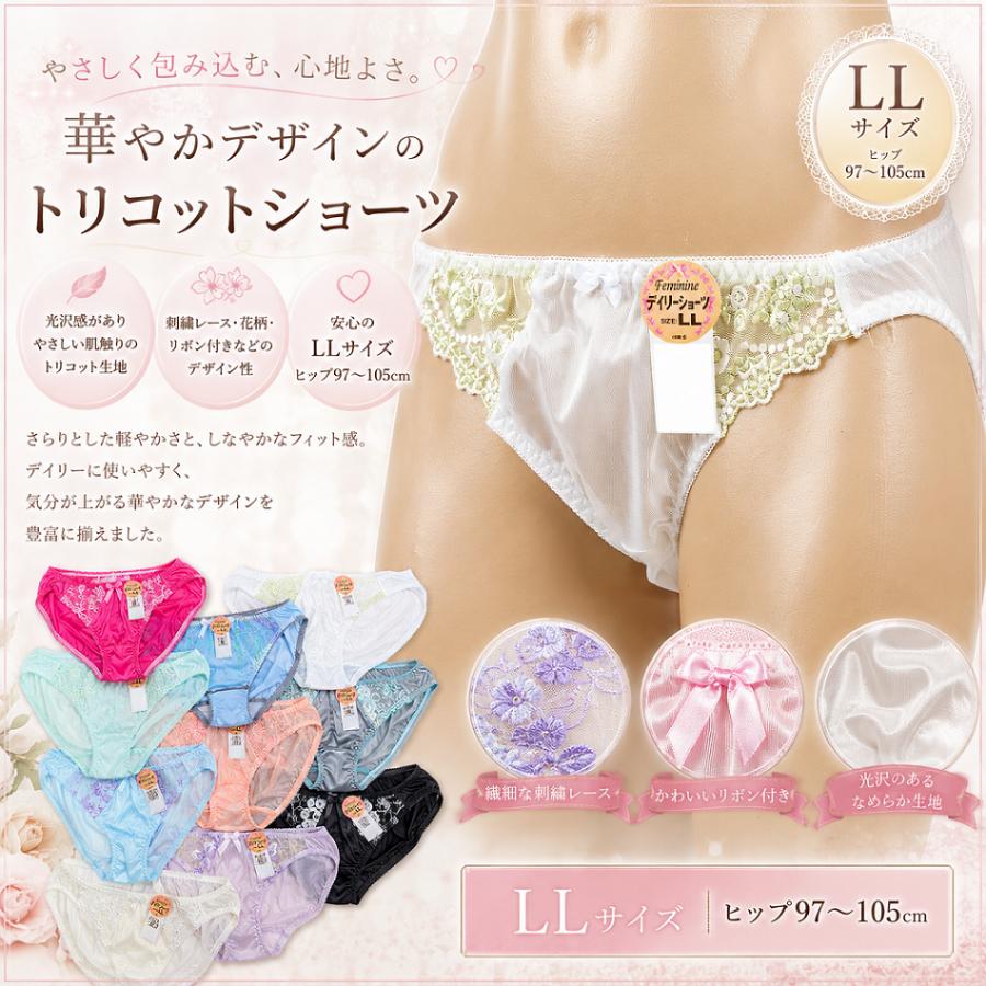 下着 M L LL フルバック トリコットショーツ 10枚セット 光沢 デイリー