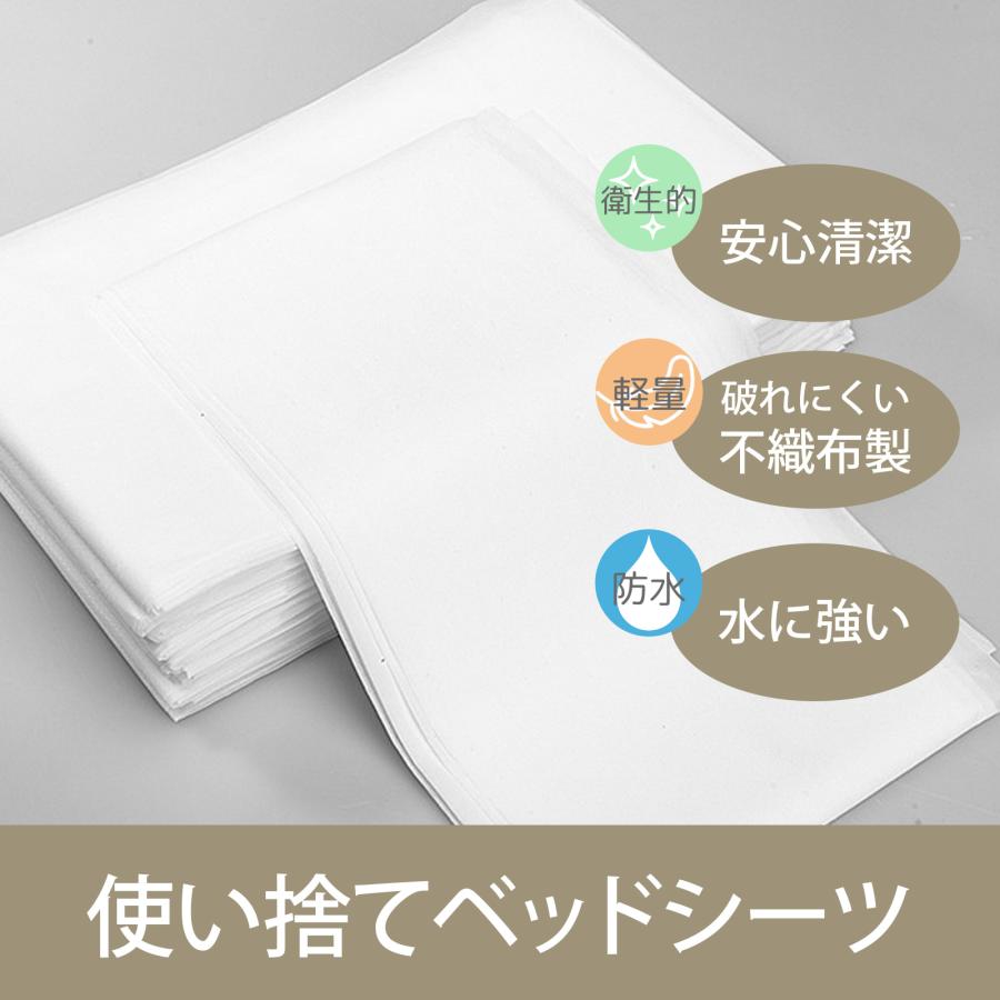 ペーパーシーツ 業務用 防水 不織布 セミシングル 80cm×180cm 5枚 白