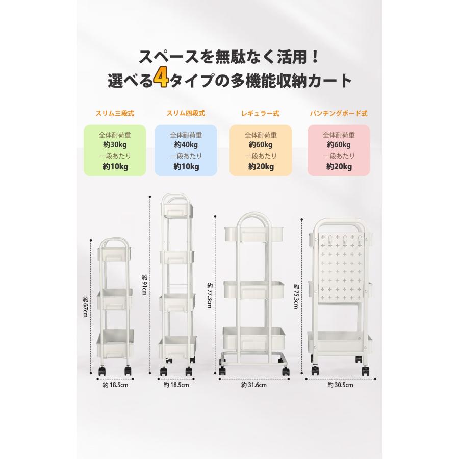 Sekey 隙間収納 キッチンワゴン スリム&レギュラー&パンチングボード