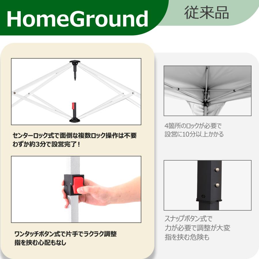 HomeGround ワンタッチ タープテント 3m×3m 【高耐水PU+UVカット