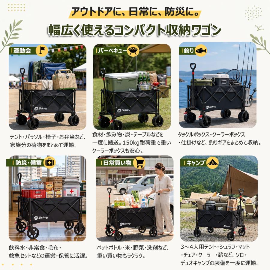 Sekey キャリーワゴン 【タイヤ2タイプ展開】悪路にはワイド、日常には