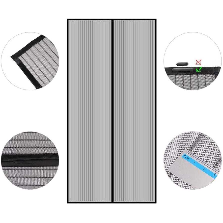 Sekey幅90cm 丈210cm 静音仕様 マグネット開閉式 網戸 カーテン 自動で閉まる