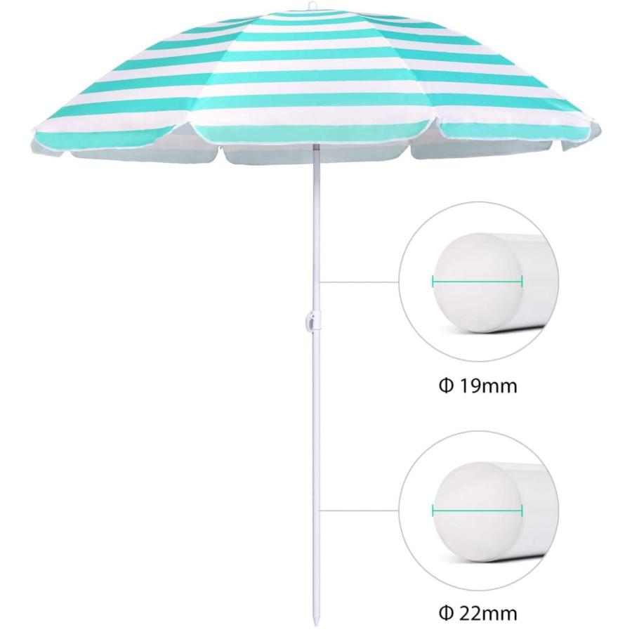Sekey ビーチパラソル 直径160cm×高さ195cm チルト機能付き   日除け UVカット 汎用 縞柄 【1年保証】｜sekey-online｜02