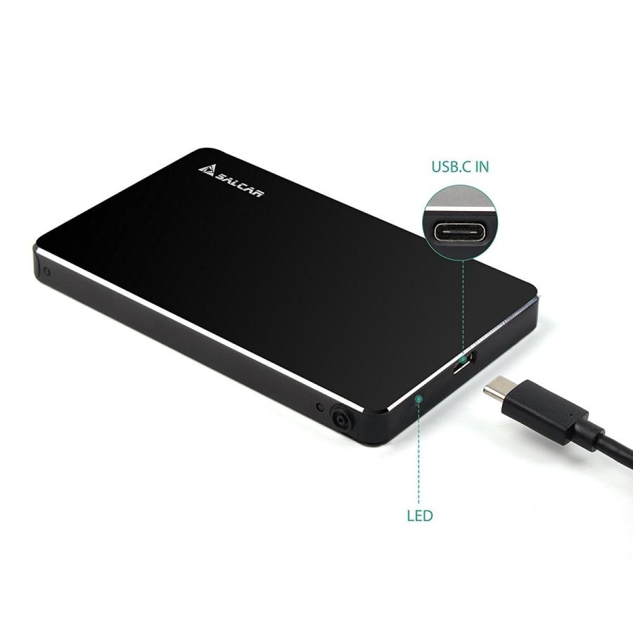 Salcar 2 5インチ 7mm専用 Type C Hdd Ssd ケース Type C To Usb3 0接続 Sataiii対応 Uasp Windows Mac 薄型軽量 工具不要 簡単着脱 アルミ 1年保証 Y セキ株式会社 通販 Yahoo ショッピング