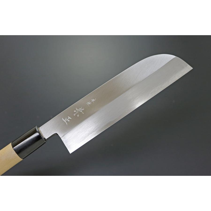 G-23 関兼常 本匠 兼正 Gシリーズ 霞研 水牛口付 朴柄 和包丁 鎌型薄刃 刃渡180mmの画像