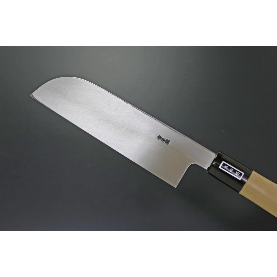 G-23 関兼常 本匠 兼正 Gシリーズ 霞研 水牛口付 朴柄 和包丁 鎌型薄刃 刃渡180mmの画像