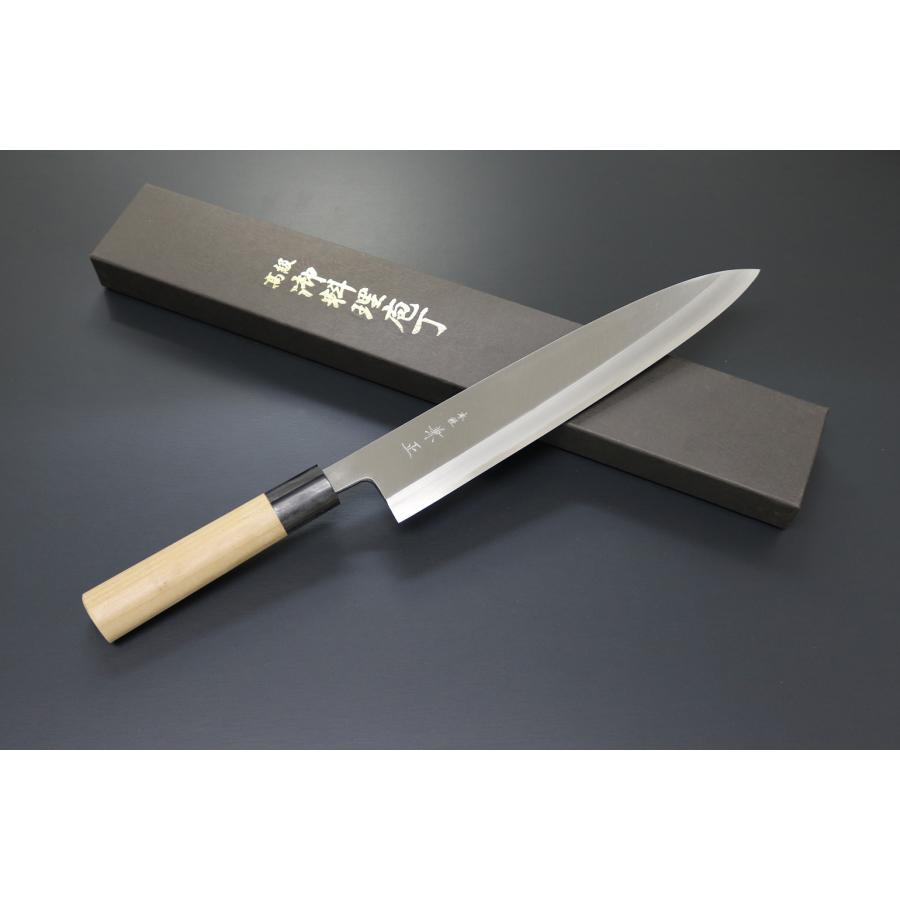 G-34 関兼常 本匠 兼正 Gシリーズ 霞研 水牛口付 朴柄 和包丁 相出刃 G-34 関兼常 本匠 兼正 Gシリーズ 霞研 水牛口付 朴柄 和包丁 相出刃
