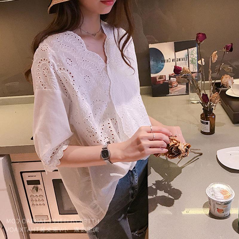 総刺子　半袖　ブラウス 総刺子 半袖 ブラウス 総刺子半袖ブラウス