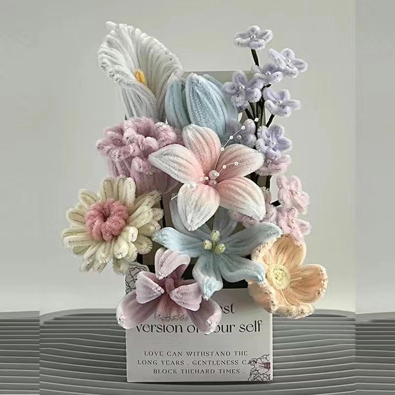 手芸モールキット 花セット モールフラワー DIY 手作りキット 複数の色