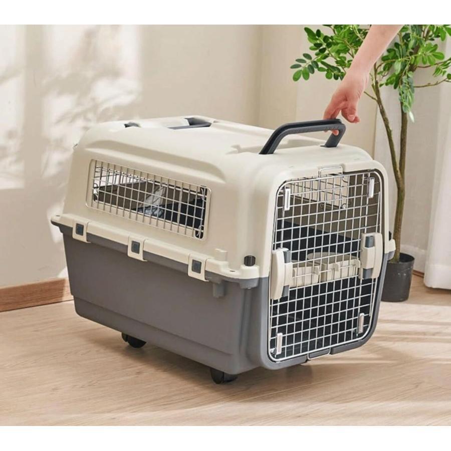 ペットクレートハードキャリー中型犬?大型犬対応犬クレート/猫多頭飼い