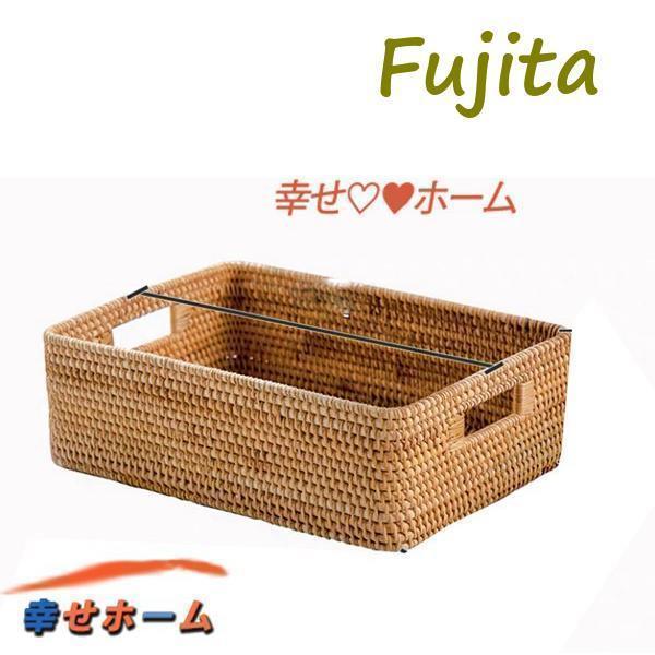 ラタンかご 収納ボックス ラタンバスケット 籐かご スクエア型 手編み