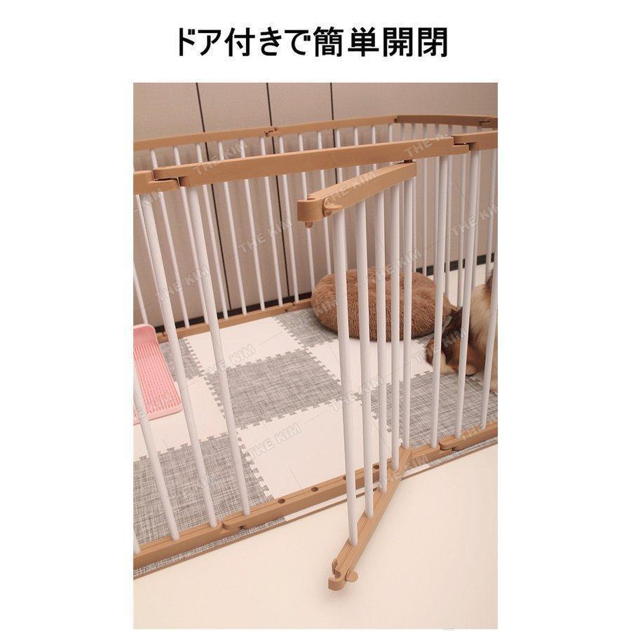 ペットサークル 犬 サークルケージ 小型 ペットフェンス ドア付き 犬ゲージ DIY 広い 屋内 脱走防止柵 屋外 取付け簡単 中型犬 省スペース_2