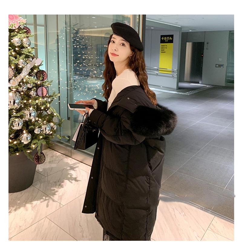 ダウンコート レディース ロング 帽子付き 黒 S M L 高級 ファー付き