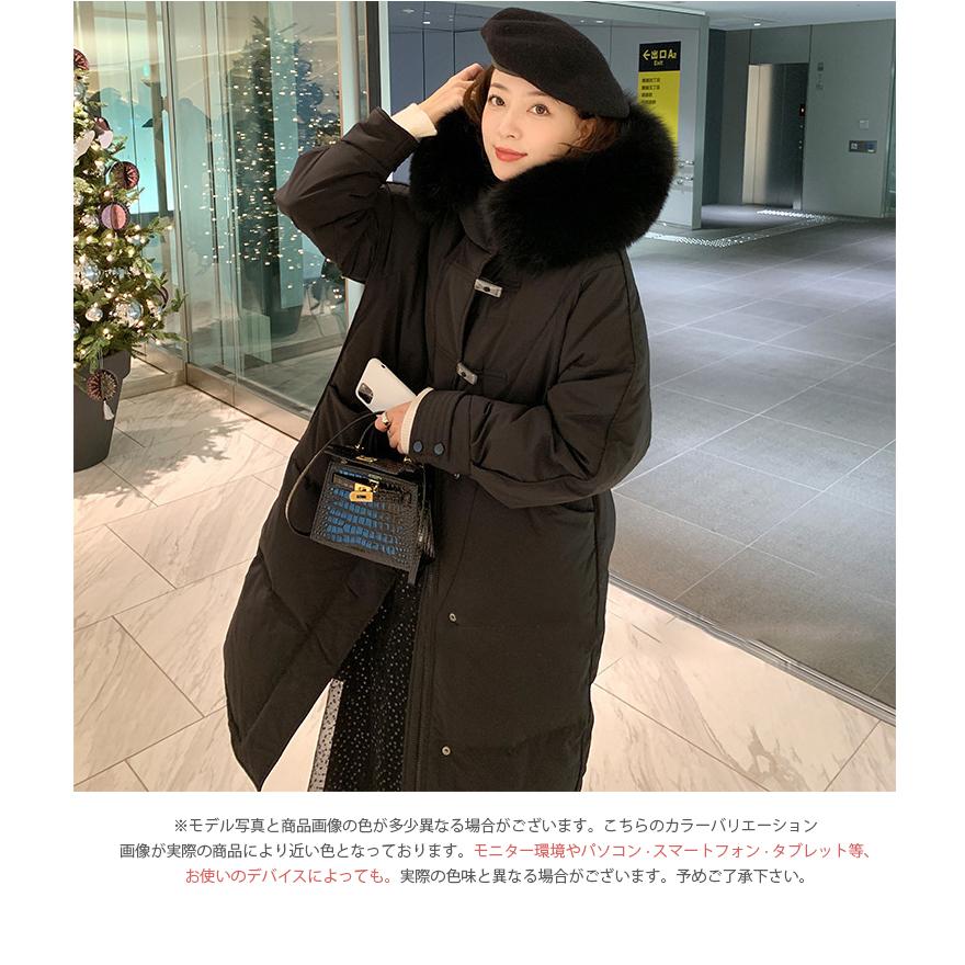 ダウンコート レディース ロング 帽子付き 黒 S M L 高級 ファー ダウンコート レディース ロング 帽子付き 黒 S M L 高級 ファー