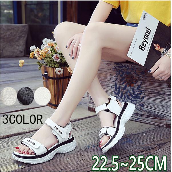 スポーツサンダル レディース 厚底 スニーカーサンダル 歩きやすい PU