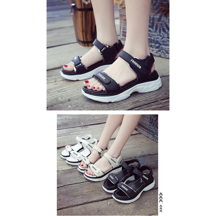 スポーツサンダル レディース 厚底 スニーカーサンダル 歩きやすい PU