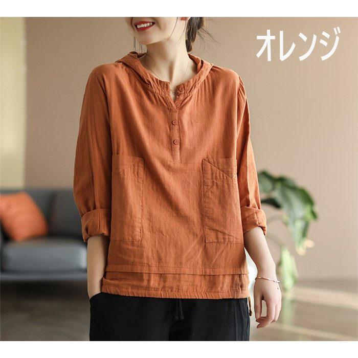 ブラウス パーカー Tシャツ レディース 長袖 シャツブラウス 春 夏