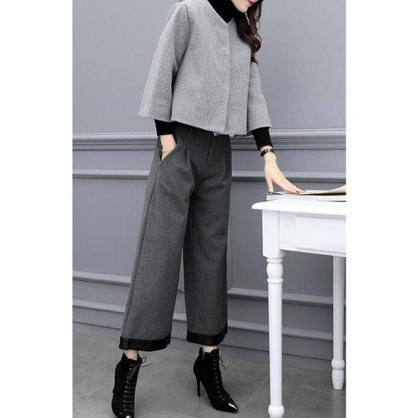 セットアップ レディース フォーマル 秋 冬 パンツスーツ ガウチョ