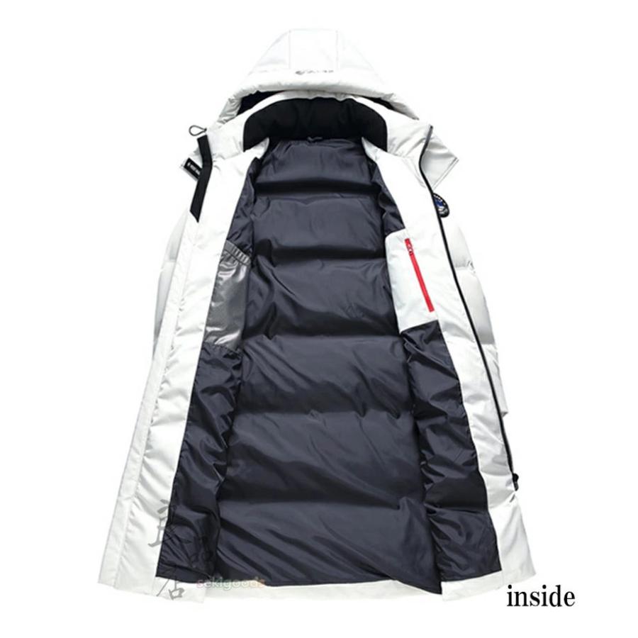 ダウンジャケット メンズ ダウンコート ロング 黒 白 高級 プレゼント キルティング ジャケット コート 暖か 防寒着 軽量 羽毛 フード付き 脱着可能 ダウンジャケット メンズ ダウンコート ロング 黒 白 高級 プレゼント