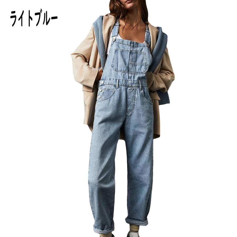 サロペット オーバーオール レディース 黒 デニム パンツ コーデ 20代