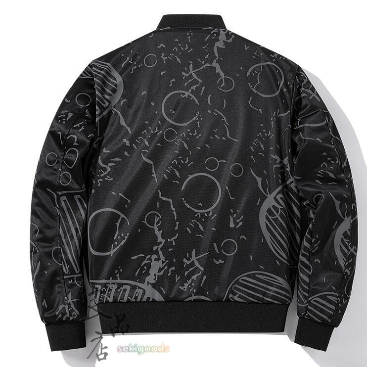 スカジャン メンズ MA1 バイクジャケット ブルゾン サテン 光沢