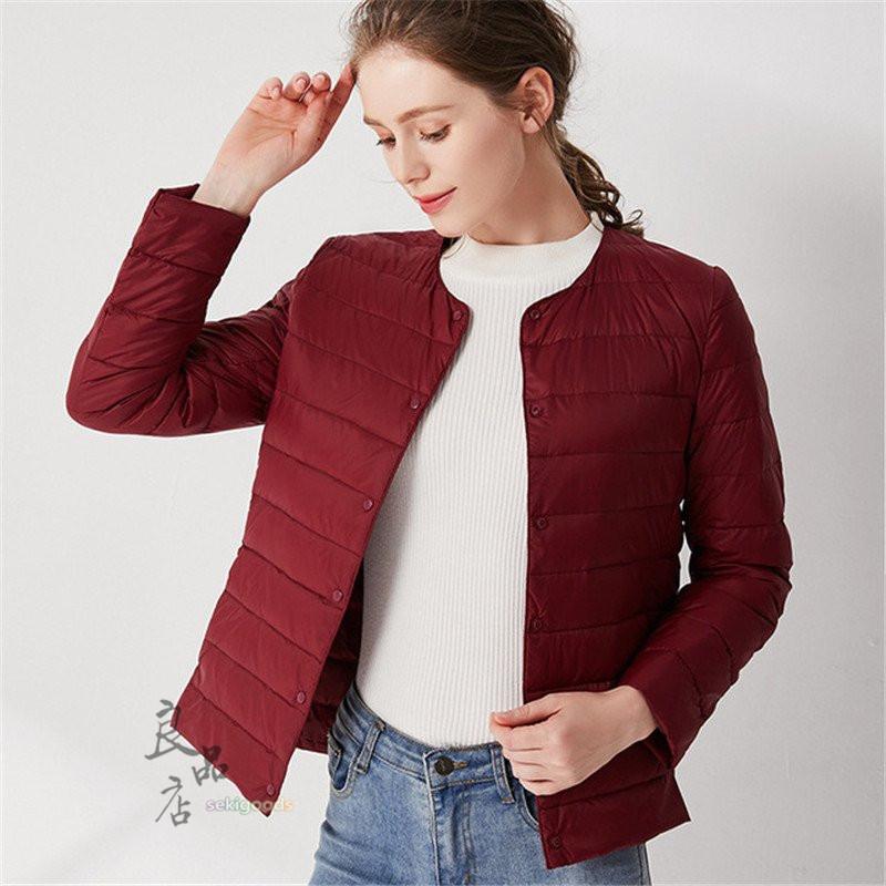 ダウン ジャケット レディース インナーダウン 軽い 薄いライト ライナーコート 2way ラウンドネック Vネック 軽量 重ね着 無地 Seki 良品店ヤフーショップ 通販 Yahoo ショッピング