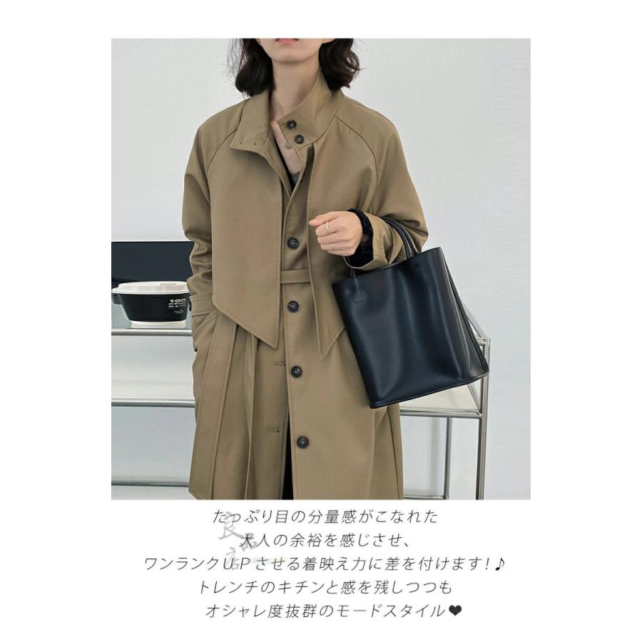 トレンチコート レディース スプリングコート ロング黒 高級