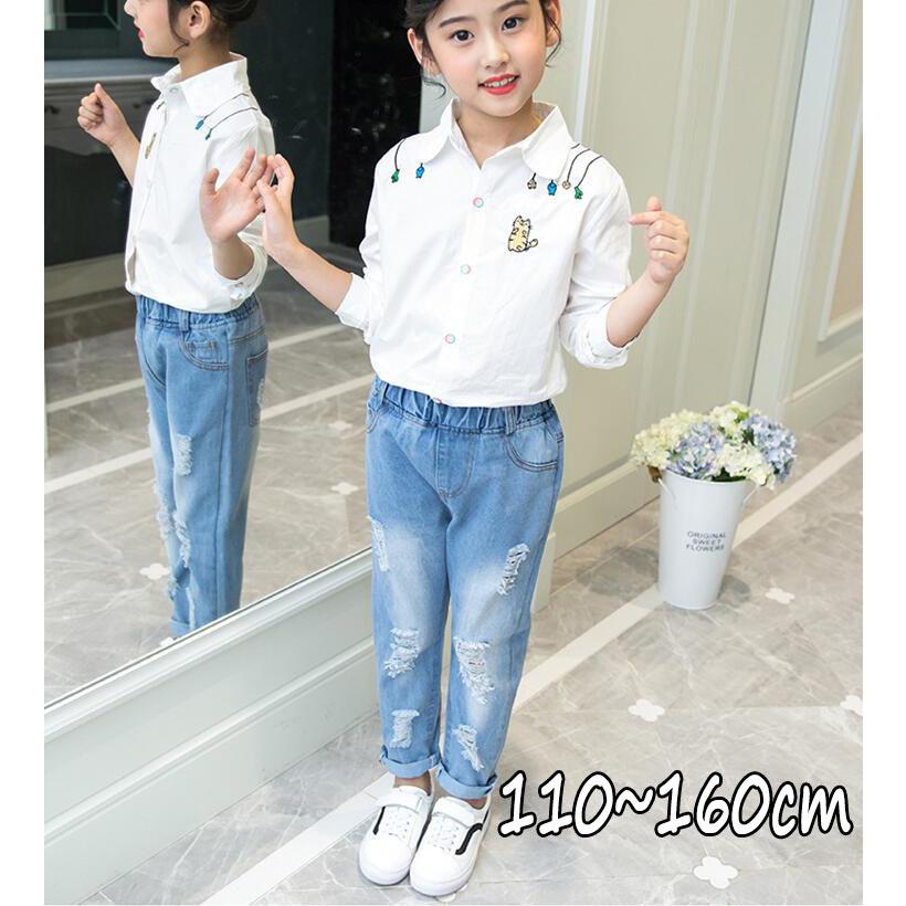 女の子 デニムパンツ ダメージ加工 子供服 ジーパン ウエストゴム サルエルパンツ 女児 クロップドパンツ デニム キッズ ジーンズ ｇパン Sekisbjb1072 良品店ヤフーショップ 通販 Yahoo ショッピング