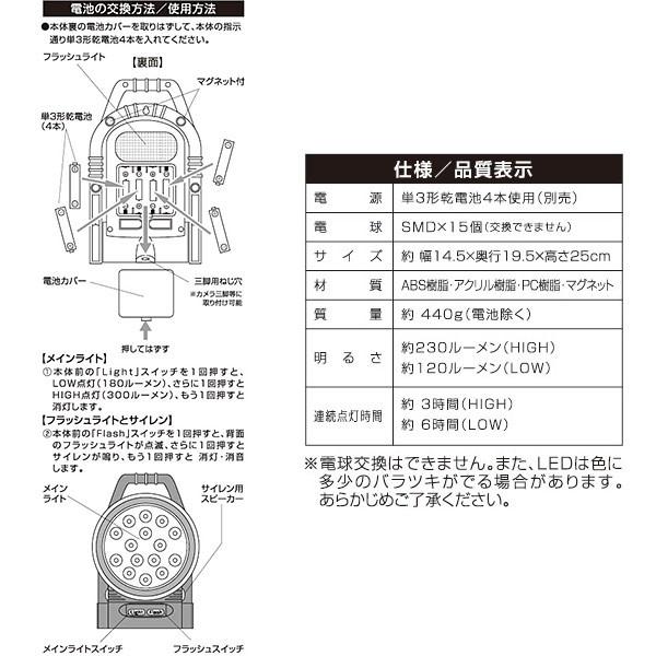 即日出荷 武田コーポレーション コンパクトパワーライト PZ-21 作業灯 LEDライト 照明｜sekichu｜07