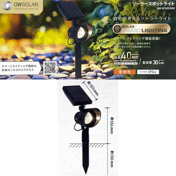 即日出荷 GWソーラー ソーラースポットライト GW-SP305/WW 電球色 30Lm