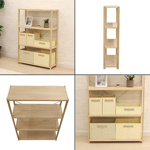 シェルフ 飾り棚 幅80cm パイン材 エイ・アイ・エス 直送 日時指定不可 パインラック4段80 NA HZPR-4D82